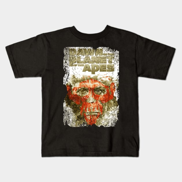 War For Supremacy  Dawn Of The Apes' Battle Kids T-Shirt by WildenRoseDesign1